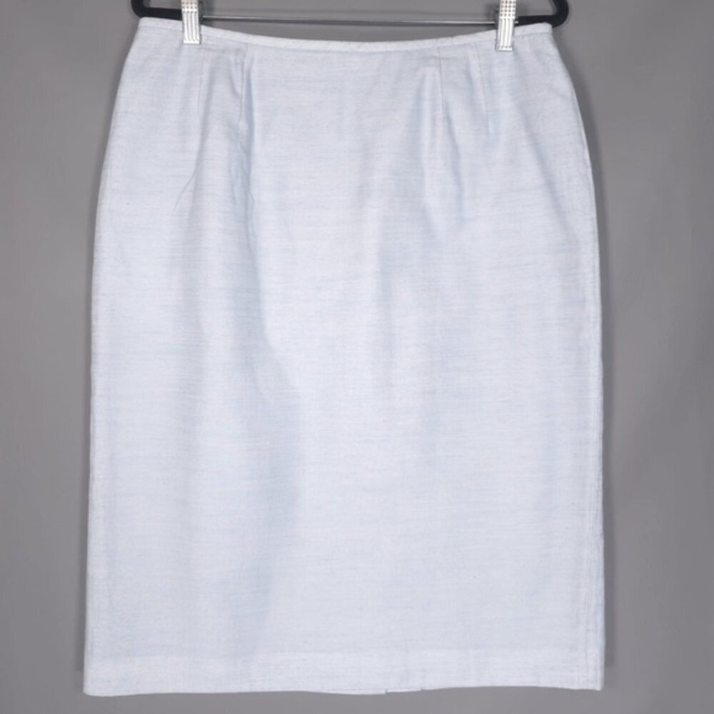 ALBERT NIPON Women’s Skirt Pencil Straight Cotton Viscose Light Blue Size 14